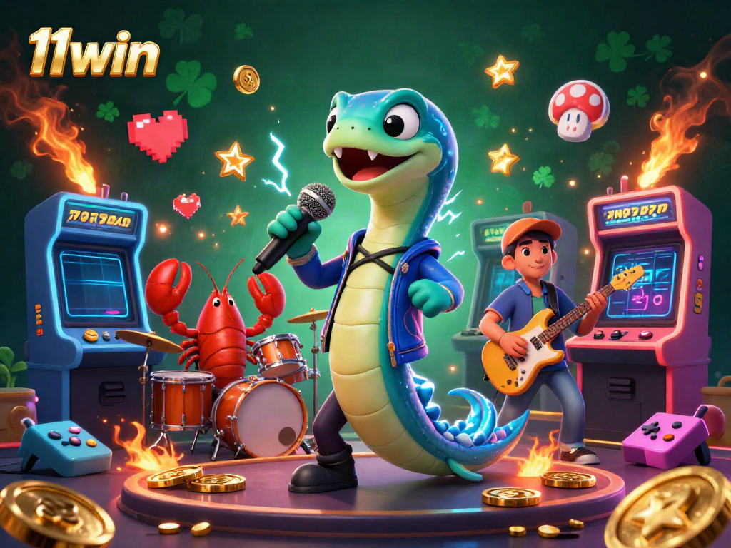 Experience thrilling gameplay at 11win with vibrant underwater casino elements and animated characters.