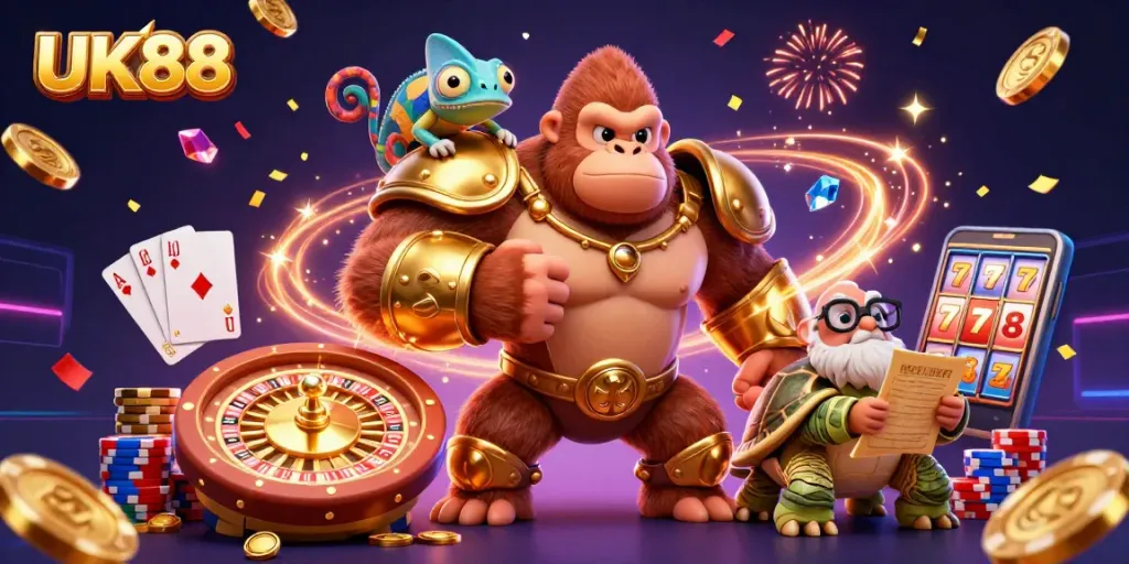 Experience thrilling wins with UK88's exciting casino game features and vibrant characters.